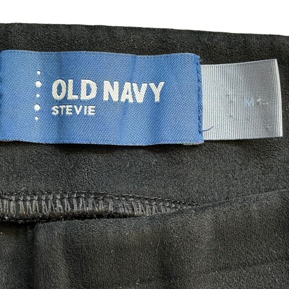 Old Navy Women’s Stevie Faux Suede Slim Pants Black Pull-On Stretch Trousers - Picture 6 of 7